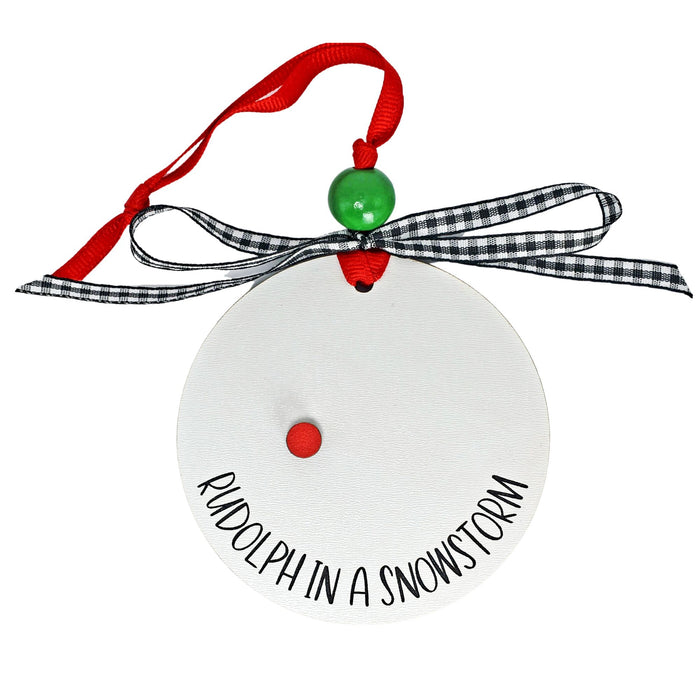 Rudolph in a Snowstorm Ornament