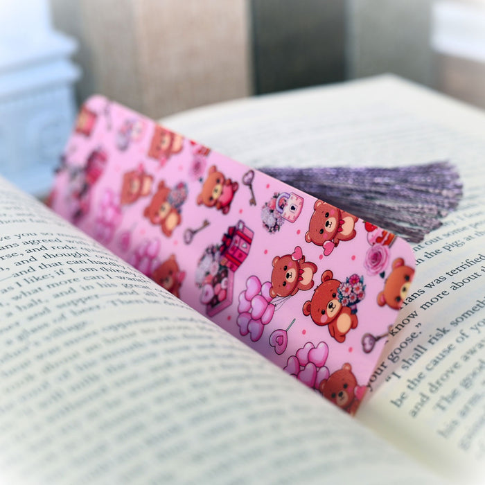 Valentine's Bear Heart Bookmark