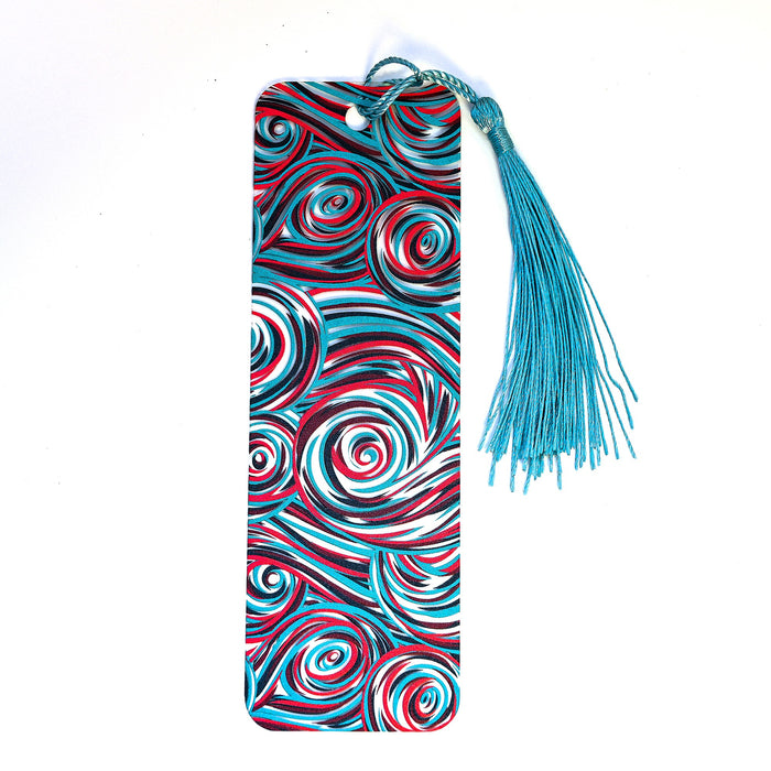 Red Teal Swirl Bookmark