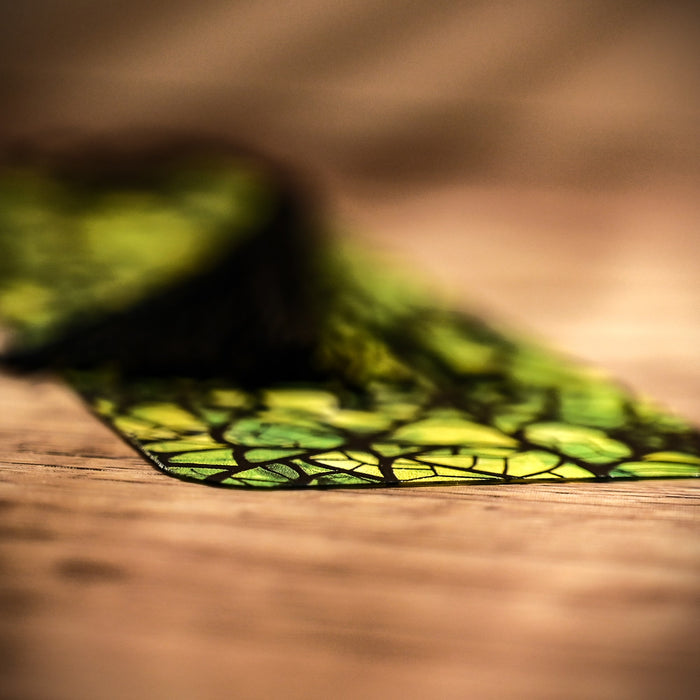 Stained Green Spider Web Bookmark