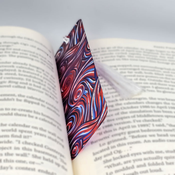 Red Blue Swirls Bookmark