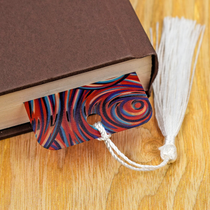 Red Blue Swirls Bookmark