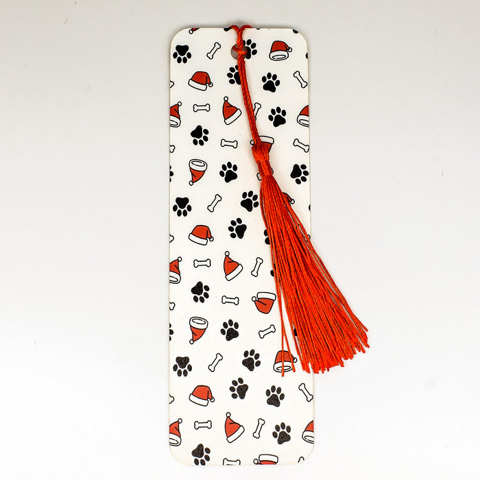 Santa Dog Paw Bookmark