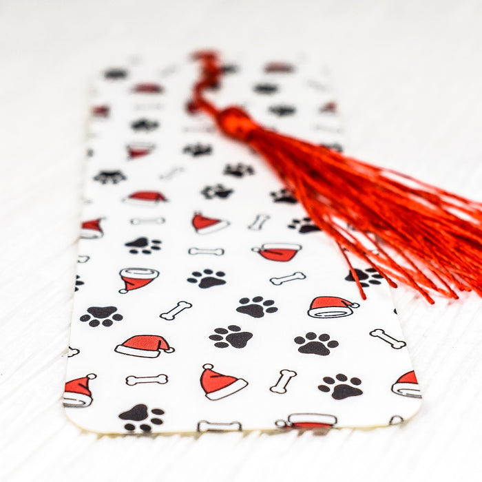 Santa Dog Paw Bookmark