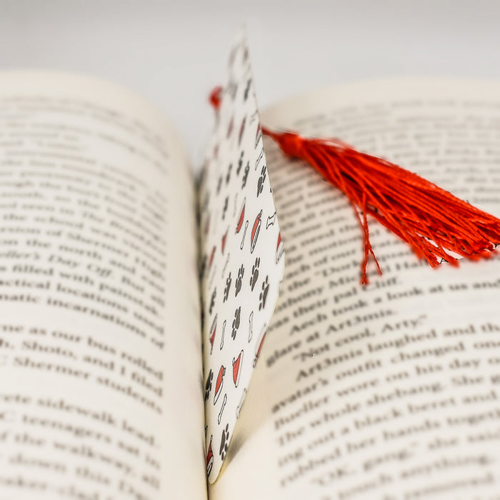 Santa Dog Paw Bookmark