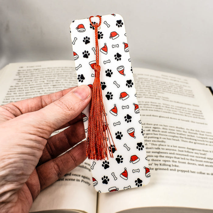 Santa Dog Paw Bookmark