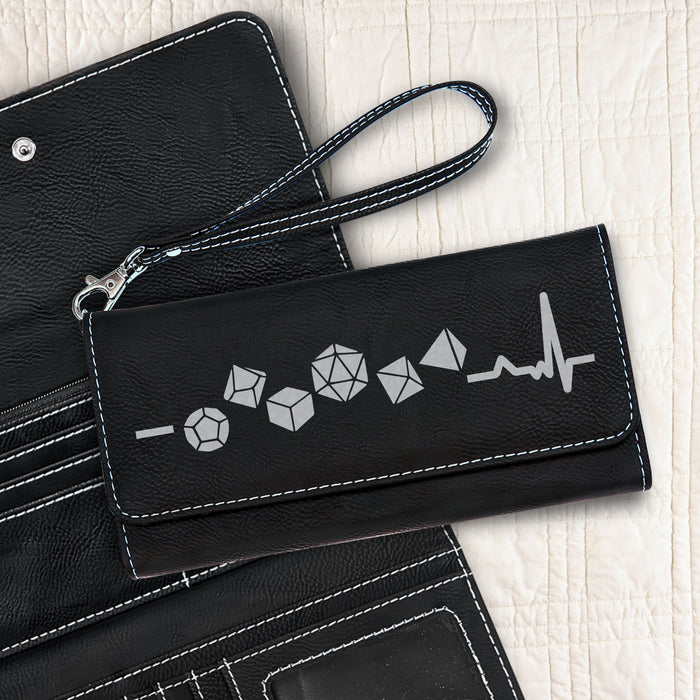 Polyhedral Dice Lifeline Clutch Wallet