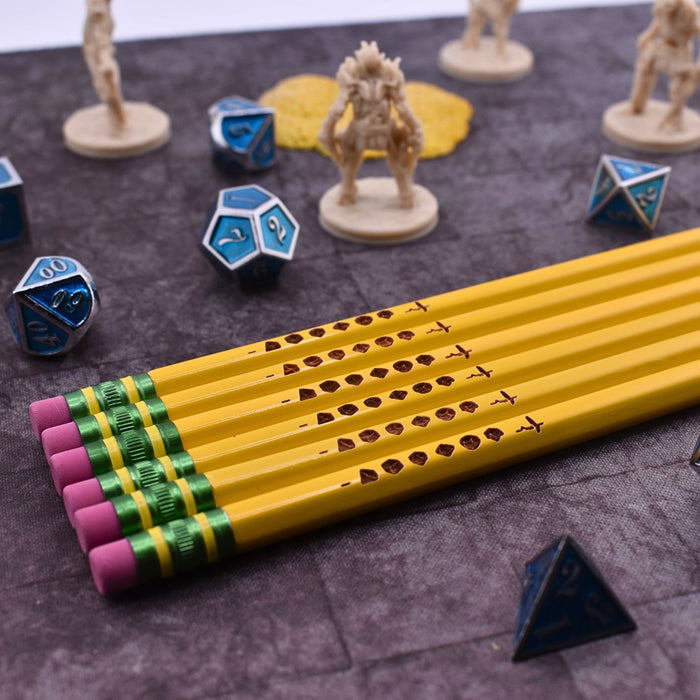 DND Polyhedral Dice Pencil Set