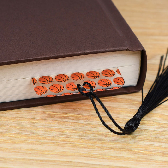 a book with a basketball pattern on it