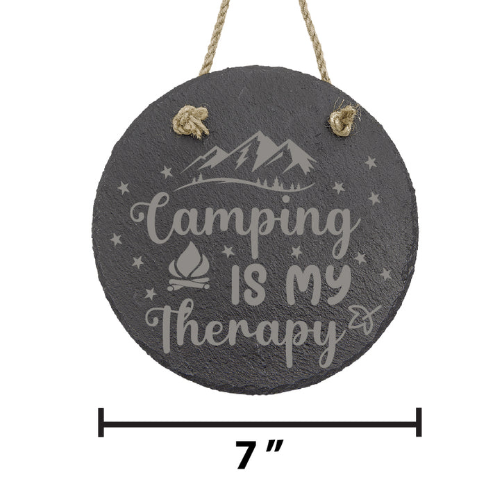 Camping is My Therapy Slate Decor