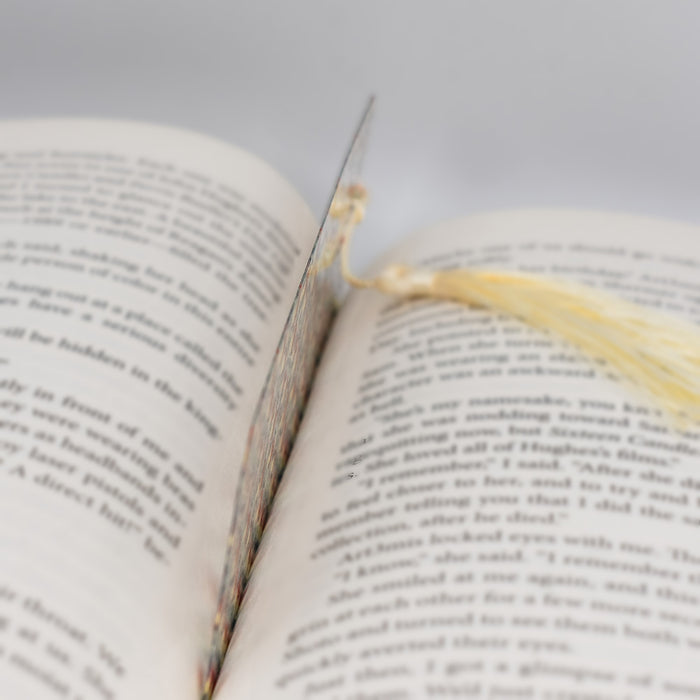 a close up of a book with a pair of scissors