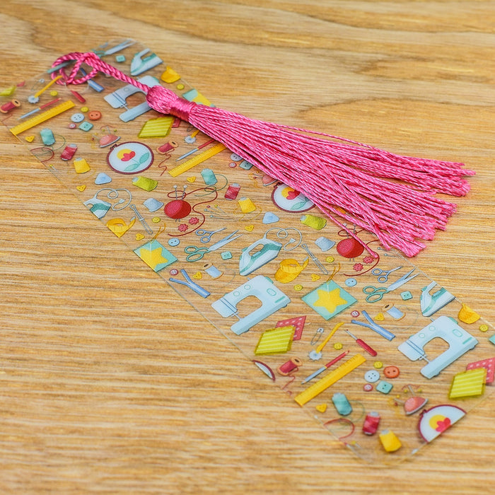 a wooden table with a tassel on top of it