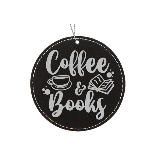 a black and white sign that says coffee and books