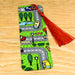 a bookmark with a road and cars on it