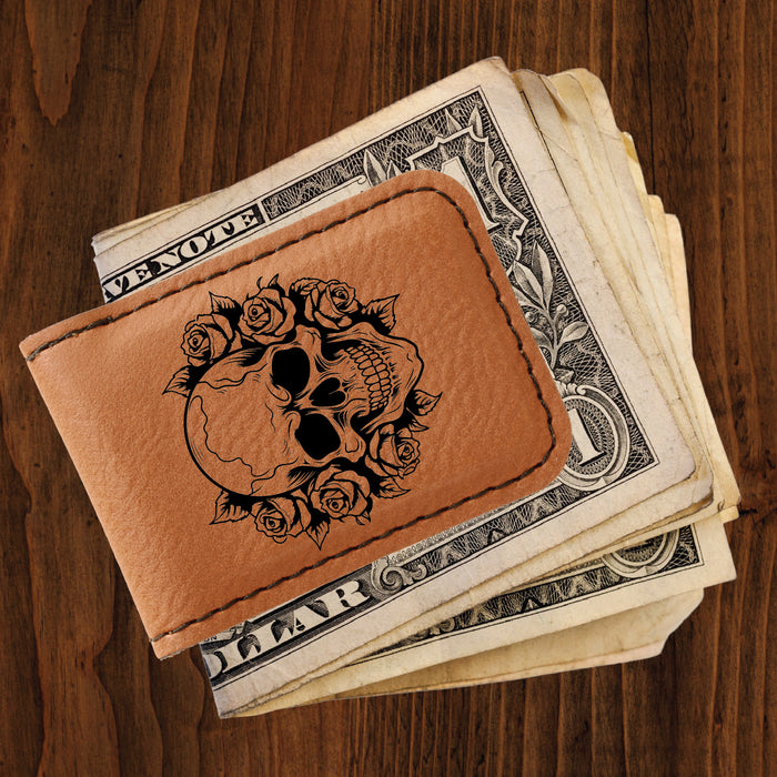 Rose Skull Money Clip