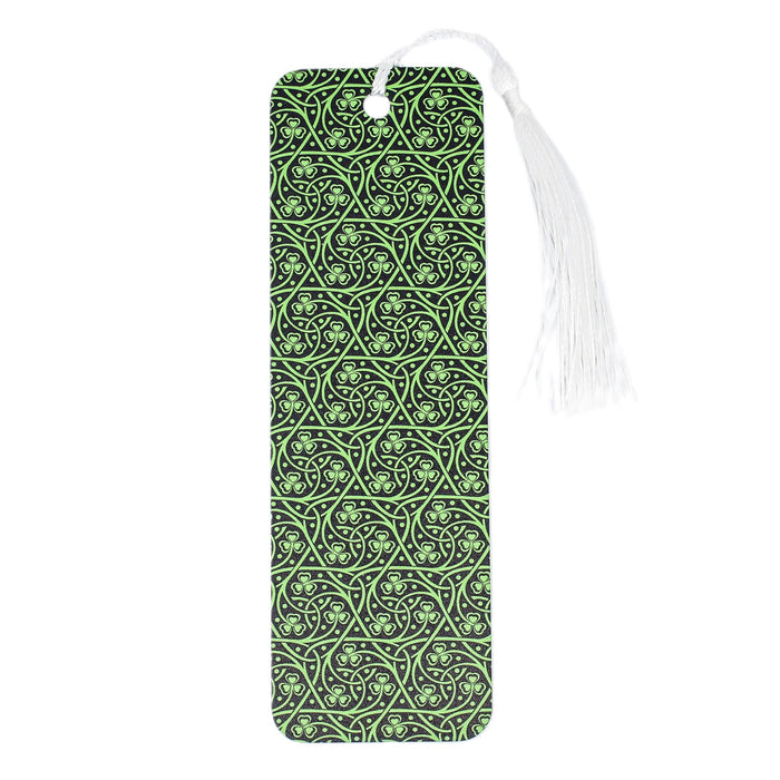 a bookmark with a green pattern on it