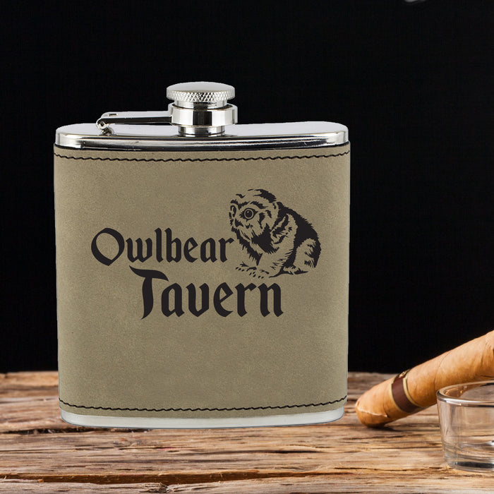 Owlbear Tavern Flask