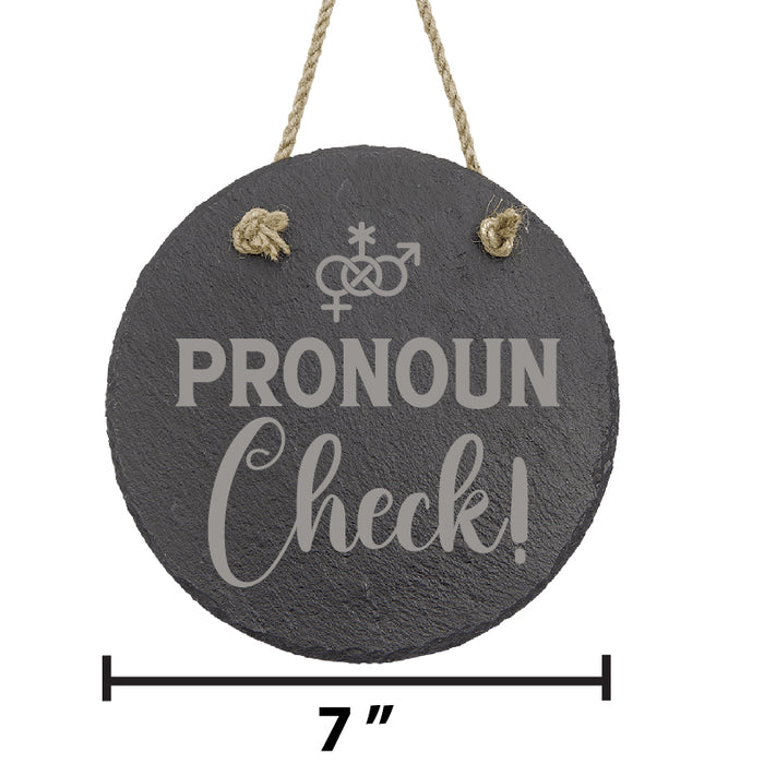 Pronoun Check! Slate Decor