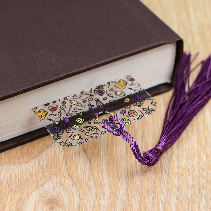 a book with a tassel on top of it