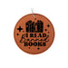 a round ornament with the words read banned books on it