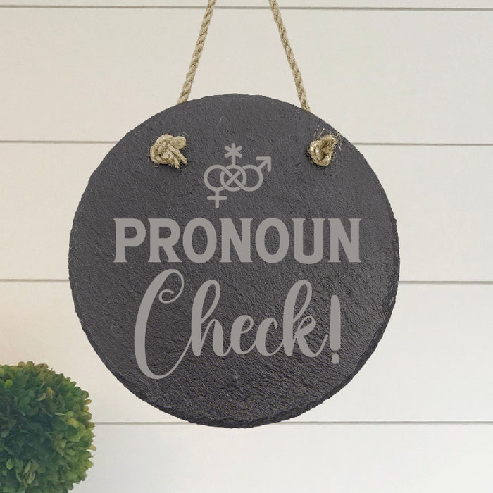 Pronoun Check! Slate Decor