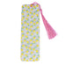 a bookmark with a pink tassel and pineapples on it