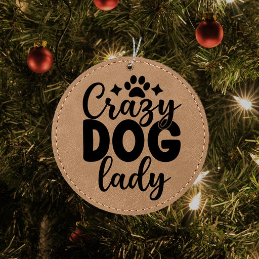a christmas ornament that says crazy dog lady