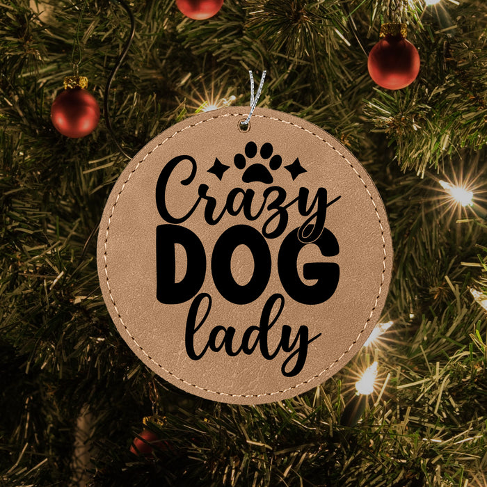 a christmas ornament that says crazy dog lady