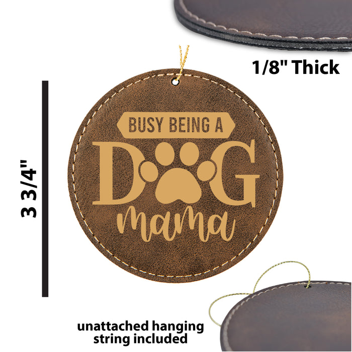 a leather ornament with a dog's name on it