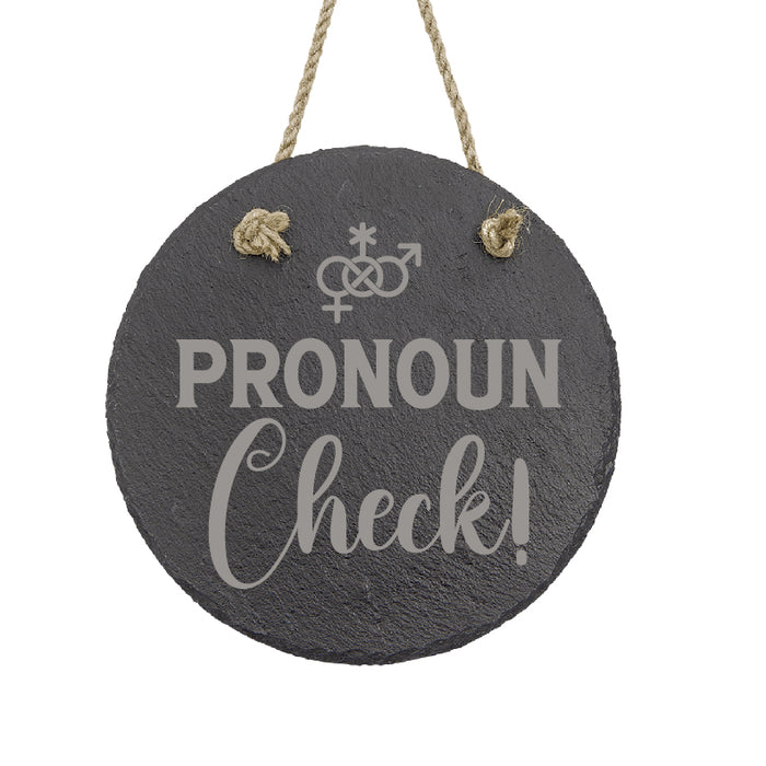 Pronoun Check! Slate Decor