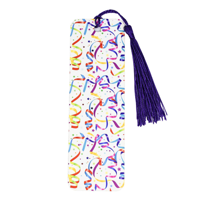 a bookmark with a tassel and a purple tassel