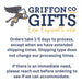 a sign that says griffon co gifts