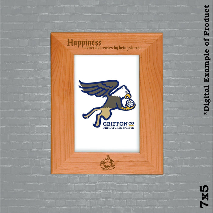 Budha Happiness Never Decreases Picture Frame - Budha Happiness Never Decreases Picture Frame - Photo Frame - GriffonCo 3D Printed Miniatures & Gifts - GriffonCo Gifts - GriffonCo 3D Printed Miniatures & Gifts
