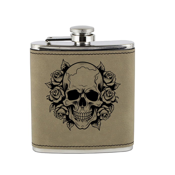 Rose Skull Flask