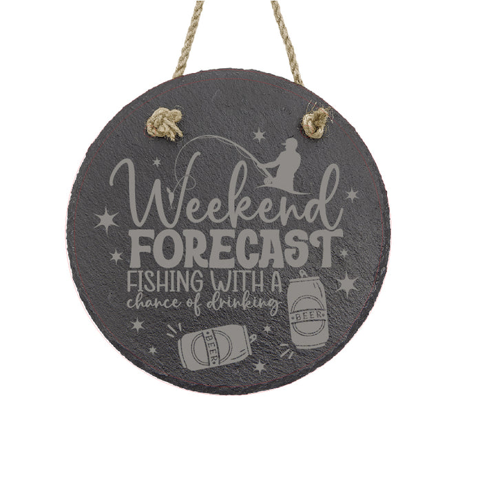 Weekend Forecast Fishing Slate Decor