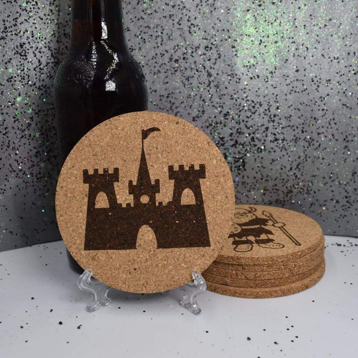 Cork Coaster Set -  Fairy Tales - Cork Coaster Set -  Fairy Tales - Table Shield - GriffonCo 3D Printed Miniatures & Gifts - GriffonCo Gifts - GriffonCo 3D Printed Miniatures & Gifts