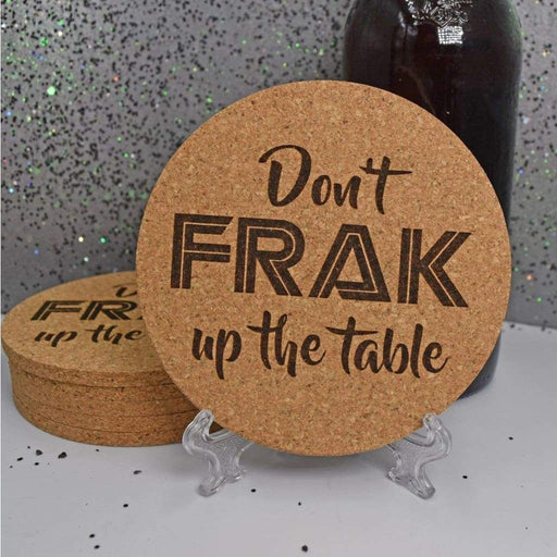Cork Coaster Set - Frak Table - Cork Coaster Set - Frak Table - Table Shield - GriffonCo 3D Printed Miniatures & Gifts - GriffonCo Gifts - GriffonCo 3D Printed Miniatures & Gifts