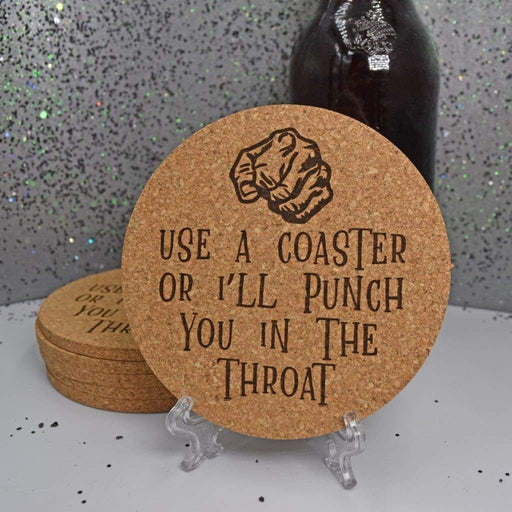Cork Coaster Set - Punch In Throat - Cork Coaster Set - Punch In Throat - Table Shield - GriffonCo 3D Printed Miniatures & Gifts - GriffonCo Gifts - GriffonCo 3D Printed Miniatures & Gifts