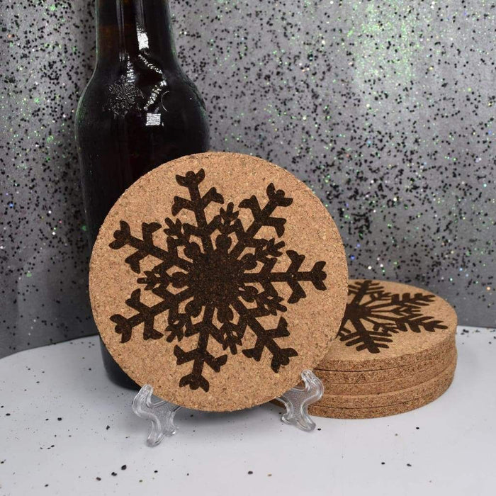 Cork Coaster Set - Snowflakes - Cork Coaster Set - Snowflakes - Table Shield - GriffonCo 3D Printed Miniatures & Gifts - GriffonCo Gifts - GriffonCo 3D Printed Miniatures & Gifts