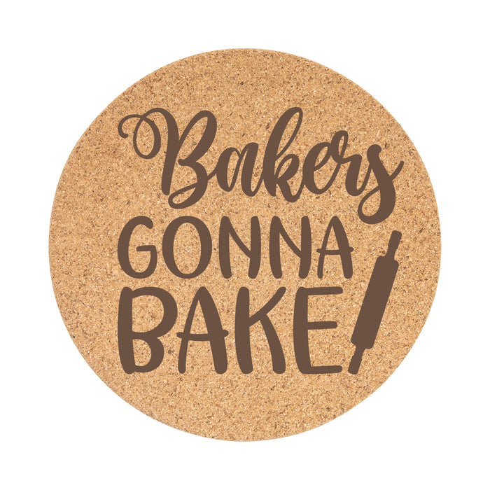 Cork Trivet - Bakers Gonna Bake - Cork Trivet - Bakers Gonna Bake - Table Shield - GriffonCo 3D Printed Miniatures & Gifts - GriffonCo Gifts - GriffonCo 3D Printed Miniatures & Gifts