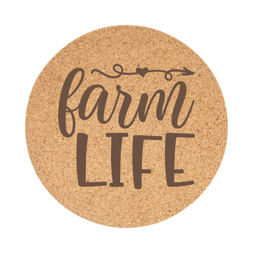 Cork Trivet - Farm Life - Cork Trivet - Farm Life - Table Shield - GriffonCo 3D Printed Miniatures & Gifts - GriffonCo Gifts - GriffonCo 3D Printed Miniatures & Gifts