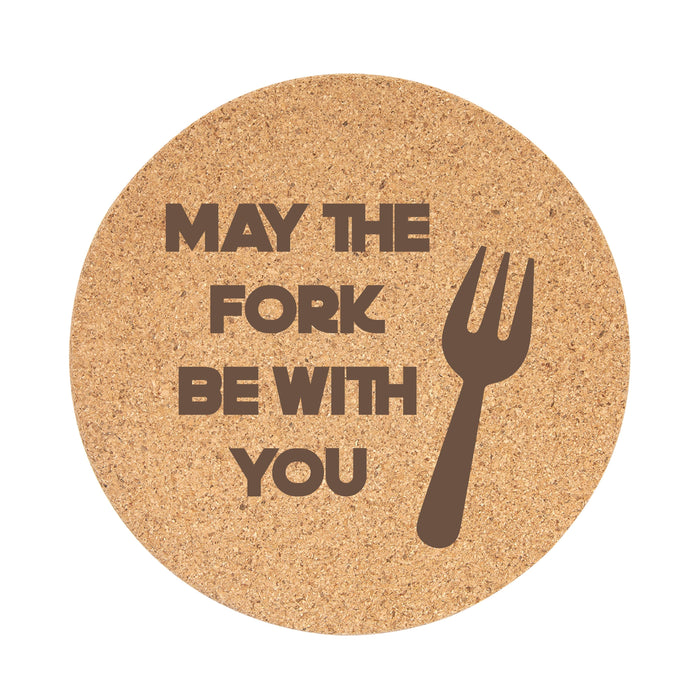 Cork Trivet - Fork Be With You - Cork Trivet - Fork Be With You - Table Shield - GriffonCo 3D Printed Miniatures & Gifts - GriffonCo Gifts - GriffonCo 3D Printed Miniatures & Gifts