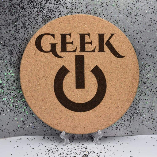 Cork Trivet - Geek - Cork Trivet - Geek - Table Shield - GriffonCo 3D Printed Miniatures & Gifts - GriffonCo Gifts - GriffonCo 3D Printed Miniatures & Gifts