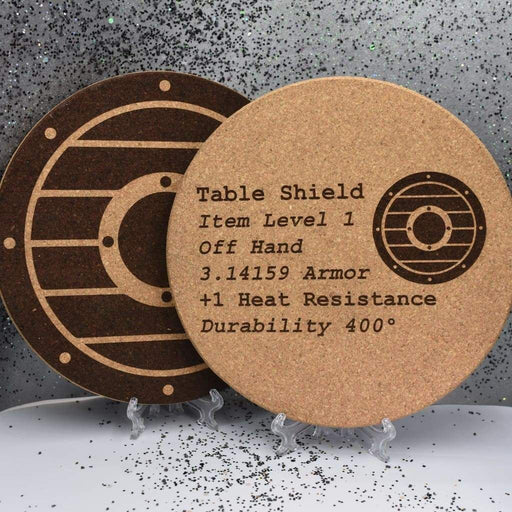 Cork Trivet - Table Shield - Cork Trivet - Table Shield - Table Shield - GriffonCo 3D Printed Miniatures & Gifts - GriffonCo Gifts - GriffonCo 3D Printed Miniatures & Gifts