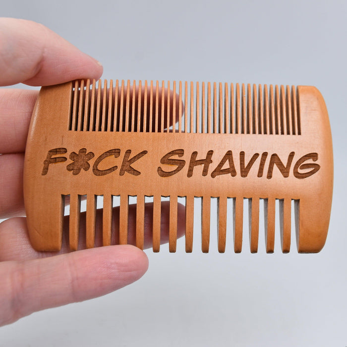 Fuck Shaving Beard Comb - Fuck Shaving Beard Comb - Beard Comb - GriffonCo 3D Printed Miniatures & Gifts - GriffonCo Gifts - GriffonCo 3D Printed Miniatures & Gifts