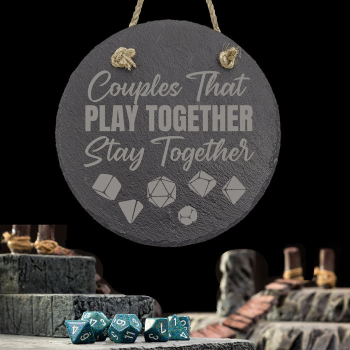 Couples that Play Together D&D Slate Decor