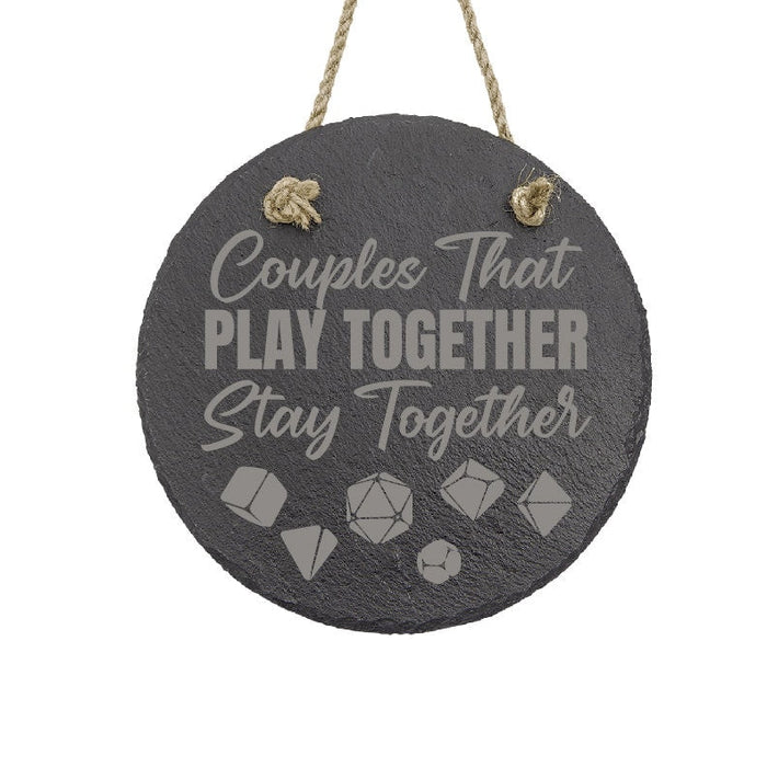 Couples that Play Together D&D Slate Decor
