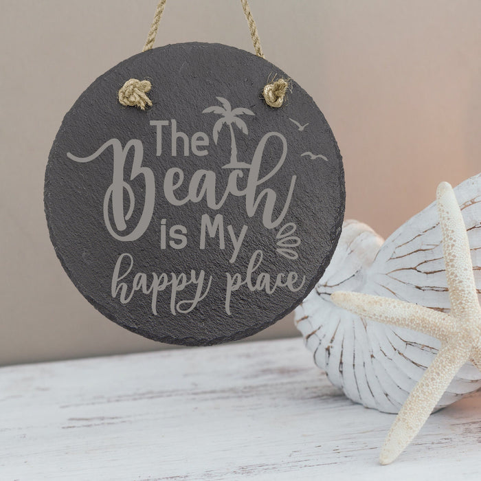 The Beach is My Happy Place Slate Decor