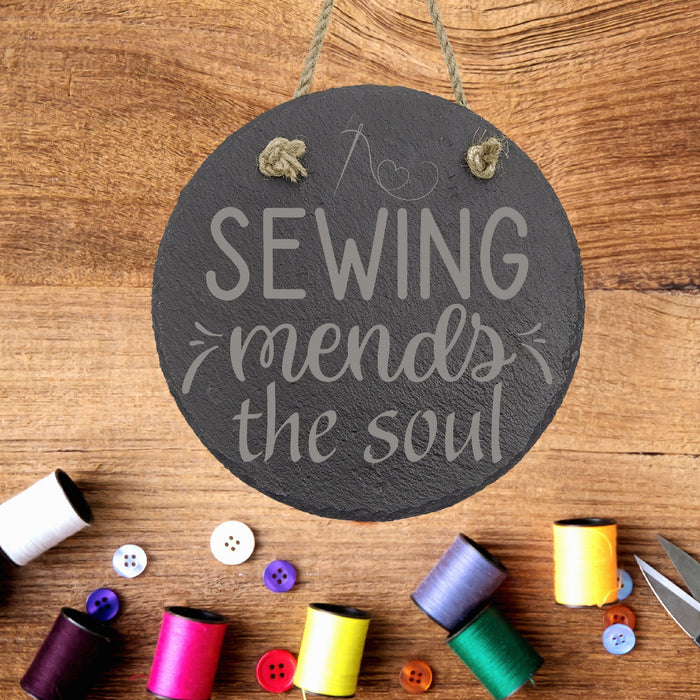 Sewing Mends the Soul Slate Decor