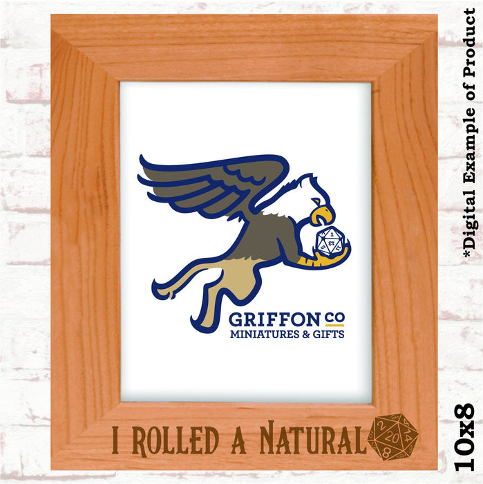 Rolled a Natural 20 D&D Picture Frame - Rolled a Natural 20 D&D Picture Frame - Photo Frame - GriffonCo 3D Printed Miniatures & Gifts - GriffonCo Gifts - GriffonCo 3D Printed Miniatures & Gifts
